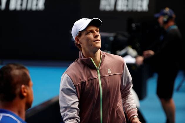 26th January 2024; Melbourne Park, Melbourne, Victoria, Australia; Australian Open Tennis Championship Day 13; Jannik Sinner of Italy in action against Novak Djokovic during the semifinals of the 2024 Australian Open on January 26 2024, at Melbourne Park in Melbourne, Australia.  ActionPlus12602265 NaFoto