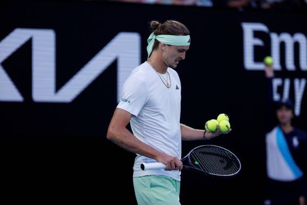 26th January 2024; Melbourne Park, Melbourne, Victoria, Australia; Australian Open Tennis Championship Day 13; Alexander Zverev of Germany in action during the semifinals of the 2024 Australian Open on January 26 2024, at Melbourne Park in Melbourne, Australia.  ActionPlus12602266 NaFoto