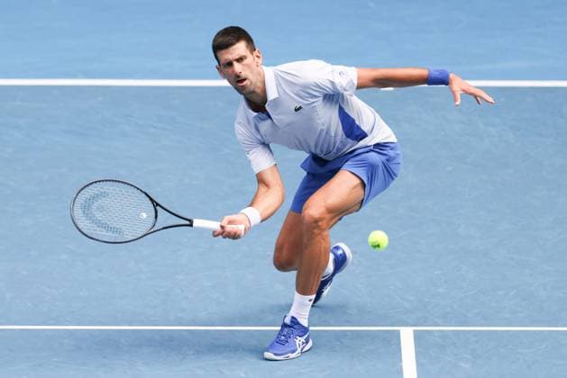 January 26, 2024: 1st seed NOVAK DJOKOVIC of Serbia in action against 4th seed JANNIK SINNER of Italy on Rod Laver Arena in a Men s Singles Semifinal match on day 13 of the 2024 Australian Open in Melbourne, Australia. Cal Media USA - ZUMAc04_ 20240126_faf_c04_041 Copyright: xSydneyxLowx