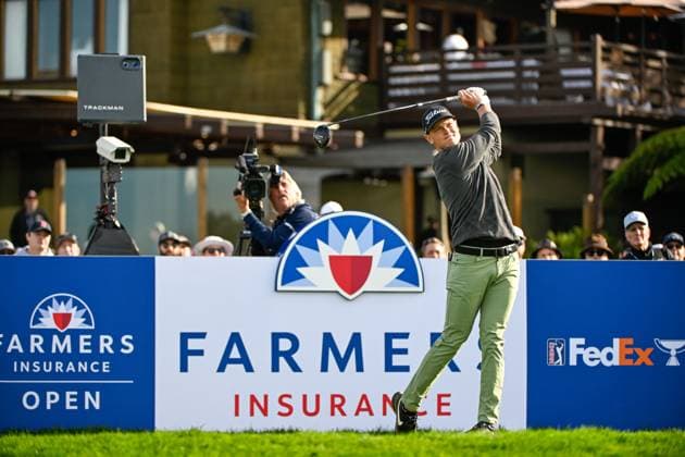 LA JOLLA, CA - JANUARY 26: Vincent Norrman (SWE) watches his tee shot on 1 during Rd3 of the Farmers Insurance Open at Torrey Pines Golf Course on January 26, 2024, in La Jolla, California. (Photo by Ken Murray Icon Sportswire) GOLF: JAN 26 PGA, Golf Herren Farmers Insurance Open EDITORIAL USE ONLY Icon2401260033