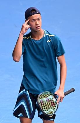 TENNIS AUSTRALIAN OPEN, Rei Sakamoto of Japan reacts during the junior boys singles final against Jan Kumstat of Czech Republic on Day 14 of the 2024 Australian Open at Melbourne Park in Melbourne, Saturday, January 27, 2024. ( NO ARCHIVING, EDITORIAL USE ONLY, NO USE IN BOOKS WITHOUT CONSENT MELBOURNE VICTORIA AUSTRALIA  Copyright: xJOELxCARRETTx 20240127001894174375
