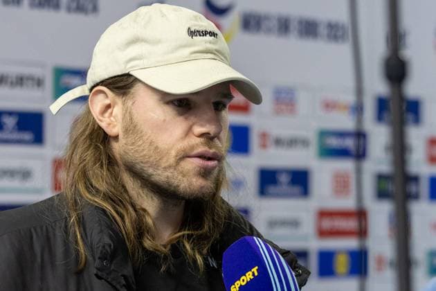 HANSEN Mikkel (Danemark - Denmark) HANDBALL : Championnat d Europe 2024 - Conference de Presse - France & Danemark - 01 27 2024 LaurentTheophile Panoramic 