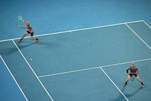 TENNIS AUSTRALIAN OPEN, Simone Bolelli and Andrea Vavassori of Italy in action during their Men?s Doubles final against Matthew Ebden of Australia and Rohan Bopanna of India on Rod Laver Arena on Day 14 of the 2024 Australian Open at Melbourne Park in Melbourne, Thursday, January 25, 2024. ( NO ARCHIVING, EDITORIAL USE ONLY, NO USE IN BOOKS WITHOUT CONSENT MELBOURNE VICTORIA AUSTRALIA  Copyright: xJAMESxROSSx 20240127001894252780