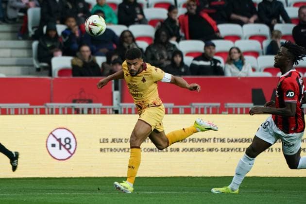 Matthieu Udol (FC Metz) FOOTBALL : OGC Nice vs FC Metz - Ligue 1 Uber Eats - Nice - 27 01 2024 NorbertScanella Panoramic 