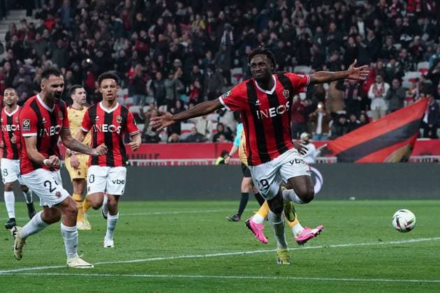 Joie - Evann Guesssand (OGC Nice) FOOTBALL : OGC Nice vs FC Metz - Ligue 1 Uber Eats - Nice - 27 01 2024 NorbertScanella Panoramic 