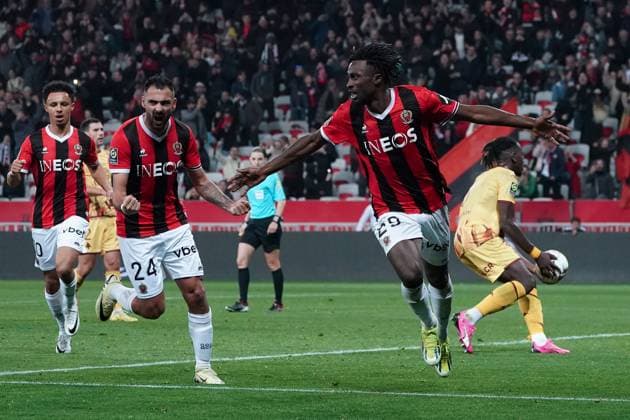 Joie - Evann Guesssand (OGC Nice) FOOTBALL : OGC Nice vs FC Metz - Ligue 1 Uber Eats - Nice - 27 01 2024 NorbertScanella Panoramic 