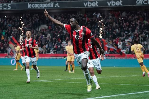 Joie - Evann Guesssand (OGC Nice) FOOTBALL : OGC Nice vs FC Metz - Ligue 1 Uber Eats - Nice - 27 01 2024 NorbertScanella Panoramic 