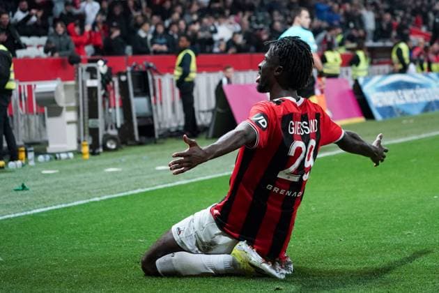 Joie - Evann Guesssand (OGC Nice) FOOTBALL : OGC Nice vs FC Metz - Ligue 1 Uber Eats - Nice - 27 01 2024 NorbertScanella Panoramic 