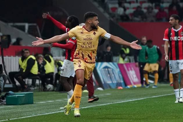 Matthieu Udol (FC Metz) FOOTBALL : OGC Nice vs FC Metz - Ligue 1 Uber Eats - Nice - 27 01 2024 NorbertScanella Panoramic 