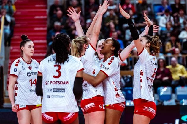 VBL Volleyball-Bundesliga; SC Potsdam - VfB Suhl LOTTO Thüringen; 27.01.2024 VBL Volleyball-Bundesliga; SC Potsdam - VfB Suhl LOTTO Thüringen; 27.01.2024 Copyright: xBEAUTIFULxSPORTS NicolxMarschallx