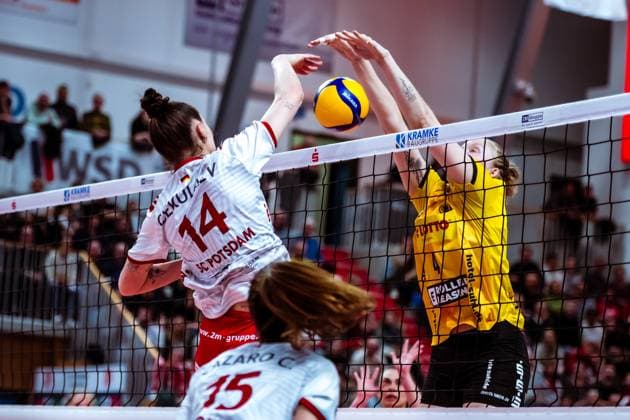 VBL Volleyball-Bundesliga; SC Potsdam - VfB Suhl LOTTO Thüringen; 27.01.2024 VBL Volleyball-Bundesliga; SC Potsdam - VfB Suhl LOTTO Thüringen; 27.01.2024 Copyright: xBEAUTIFULxSPORTS NicolxMarschallx