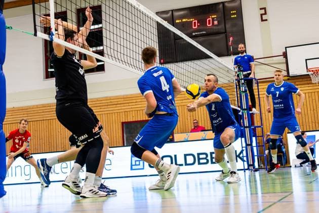 27.01.2024, GER, 2.BL Maenner Sued, Volleyball, Saison 2023 2024, Blue Volleys Gotha vs TV Rottenburg 1861 Gorski, Tomasz (Blue Volleys Gotha) 99867 Gotha Ernestiner-Halle Thüringen Deutschland