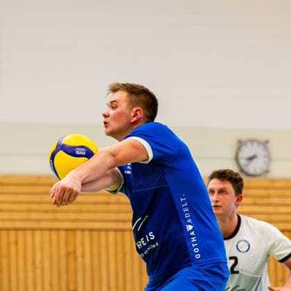 27.01.2024, GER, 2.BL Maenner Sued, Volleyball, Saison 2023 2024, Blue Volleys Gotha vs TV Rottenburg 1861 Werner, Robert (Blue Volleys Gotha) 99867 Gotha Ernestiner-Halle Thüringen Deutschland