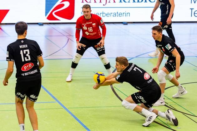 27.01.2024, GER, 2.BL Maenner Sued, Volleyball, Saison 2023 2024, Blue Volleys Gotha vs TV Rottenburg 1861 Schippmann, Timon (TV Rottenburg 1861) 99867 Gotha Ernestiner-Halle Thüringen Deutschland