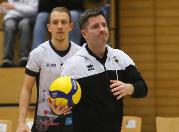 BAU 27.01.2024 Ludwigsburg Volleyball Barock Volleys MTV Ludwigsburg vs. GSVE Delitzsch, Trainer Markus Weiß (LB)