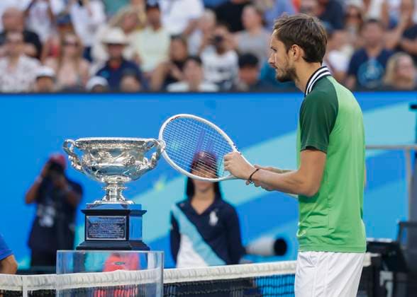 Daniil Medvedev, Finale, Endspiel, Australian Open 2024, Melbourne Park, Melbourne, Victoria, Australia. Copyright: xJuergenxHasenkopfx