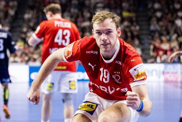 MEN’S EHF EURO 2024: Finale Frankreich - Dänemark; 28.01.2024 Mathias Gidsel (Dänemark, 19) jubelt MEN’S EHF EURO 2024: Finale Spiel um Gold Frankreich - Dänemark; LANXESS arena, Köln am 28.01.2024 Copyright: xBEAUTIFULxSPORTS Wunderlx