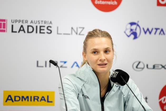 TENNIS - WTA, Tennis Damen Upper Austria Ladies Linz LINZ,AUSTRIA,29.JAN.24 - TENNIS - WTA Tour, Upper Austria Ladies Linz, press conference, PK, Pressekonferenz Image shows Dayana Yastremska (UKR).  GEPAxpictures xGintarexKarpaviciute