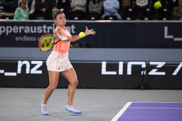 TENNIS - WTA, Tennis Damen Upper Austria Ladies Linz LINZ,AUSTRIA,29.JAN.24 - TENNIS - WTA Tour, Upper Austria Ladies Linz. Image shows Jasmine Paolini (ITA).  GEPAxpictures xGintarexKarpaviciute