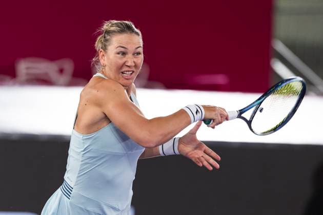 TENNIS - WTA, Tennis Damen Upper Austria Ladies Linz LINZ,AUSTRIA,29.JAN.24 - TENNIS - WTA Tour, Upper Austria Ladies Linz. Image shows Nicole Melichar-Martinez (USA).  GEPAxpictures xGintarexKarpaviciute