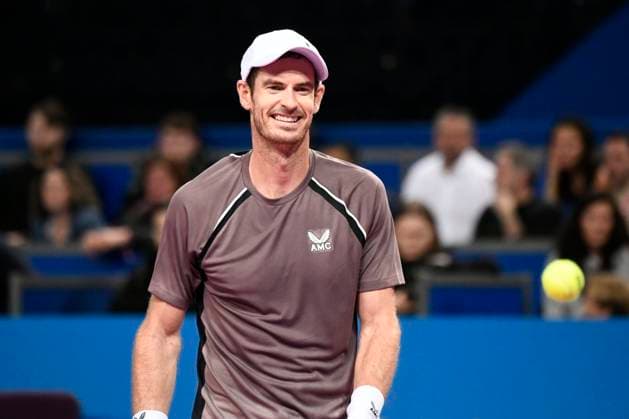 MONTPELLIER, FRANCE - JANUARY 29 : Andy MURRAY (GBR) joy during the 1st round of the ATP, Tennis Herren 250 Open Sud de France tournament against Benoit PAIRE (FRA) in Montpellier, France on January 29th, 2024 TENNIS : Open Sud de France ATP 250 - 29 01 2024 ValentinaClaret Panoramic 