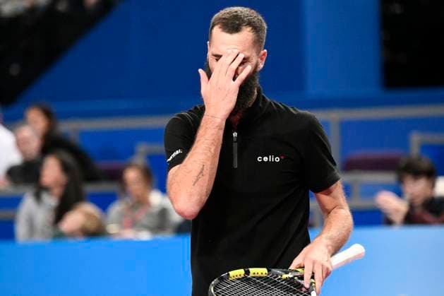 MONTPELLIER, FRANCE - JANUARY 29 : Benoit PAIRE (FRA) deception during the 1st round of the ATP, Tennis Herren 250 Open Sud de France tournament against Andy MURRAY (GBR) in Montpellier, France on January 29th, 2024. TENNIS : Open Sud de France ATP 250 - 29 01 2024 ValentinaClaret Panoramic 