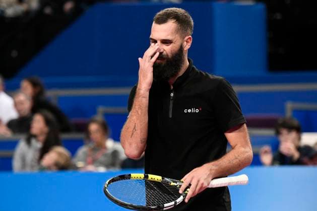 MONTPELLIER, FRANCE - JANUARY 29 : Benoit PAIRE (FRA) deception during the 1st round of the ATP, Tennis Herren 250 Open Sud de France tournament against Andy MURRAY (GBR) in Montpellier, France on January 29th, 2024. TENNIS : Open Sud de France ATP 250 - 29 01 2024 ValentinaClaret Panoramic 