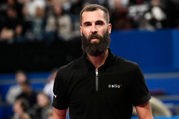 MONTPELLIER, FRANCE - JANUARY 29 : Benoit PAIRE (FRA) during the 1st round of the ATP, Tennis Herren 250 Open Sud de France tournament against Andy MURRAY (GBR) in Montpellier, France on January 29th, 2024. TENNIS : Open Sud de France ATP 250 - 29 01 2024 ValentinaClaret Panoramic 