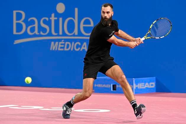MONTPELLIER, FRANCE - JANUARY 29 : Benoit PAIRE (FRA) during the 1st round of the ATP, Tennis Herren 250 Open Sud de France tournament against Andy MURRAY (GBR) in Montpellier, France on January 29th, 2024. TENNIS : Open Sud de France ATP 250 - 29 01 2024 ValentinaClaret Panoramic 