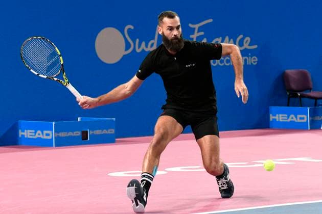 MONTPELLIER, FRANCE - JANUARY 29 : Benoit PAIRE (FRA) during the 1st round of the ATP, Tennis Herren 250 Open Sud de France tournament against Andy MURRAY (GBR) in Montpellier, France on January 29th, 2024. TENNIS : Open Sud de France ATP 250 - 29 01 2024 ValentinaClaret Panoramic 