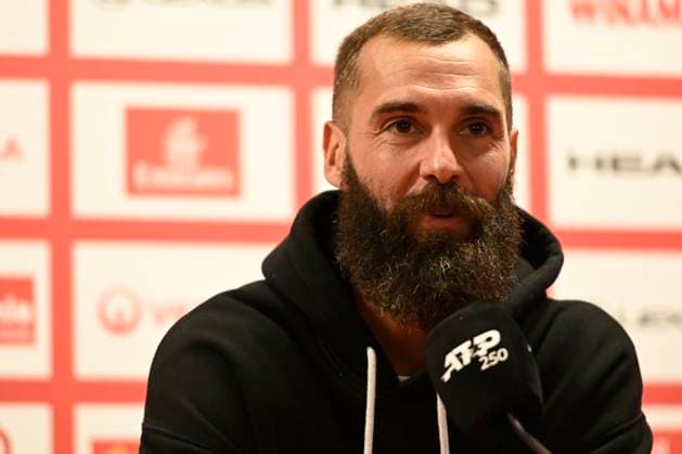 MONTPELLIER, FRANCE - JANUARY 29 : Benoit PAIRE (FRA) at the press conference, PK, Pressekonferenz prior to the ATP, Tennis Herren 250 Open Sud de France tournament in Montpellier, France on January 29th, 2024. TENNIS : Open Sud de France ATP 250 - 29 01 2024 ValentinaClaret Panoramic 