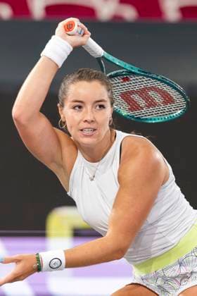 TENNIS - WTA, Tennis Damen Upper Austria Ladies Linz LINZ,AUSTRIA,30.JAN.24 - TENNIS - WTA Tour, Upper Austria Ladies Linz. Image shows Jodie Burrage (GBR).  GEPAxpictures xGintarexKarpaviciute