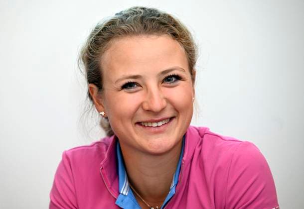Golf player Sara Kouskova at a meeting with journalists before the start of the new Ladies European Tour (LTE) season, in Prague, Czech Republic, January 30, 2024. (CTKxPhoto KaterinaxSulova) CTKPhotoP2024013003934  CTKPhotoP2024013003934