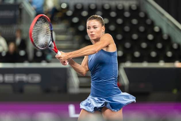 TENNIS - WTA, Tennis Damen Upper Austria Ladies Linz LINZ,AUSTRIA,30.JAN.24 - TENNIS - WTA Tour, Upper Austria Ladies Linz. Image shows Camila Giorgi (ITA).  GEPAxpictures xGintarexKarpaviciute