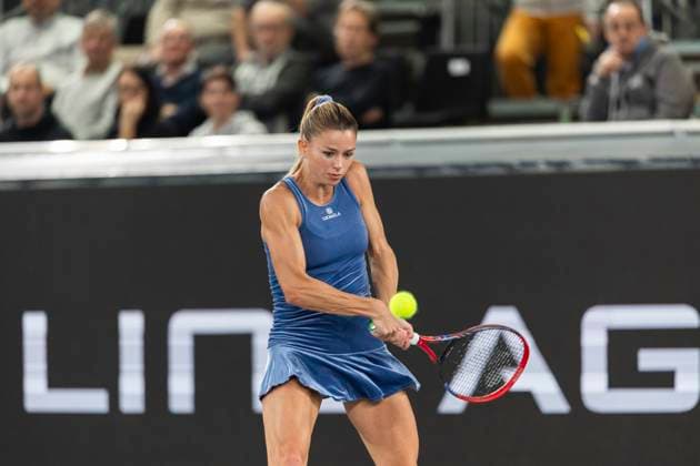 TENNIS - WTA, Tennis Damen Upper Austria Ladies Linz LINZ,AUSTRIA,30.JAN.24 - TENNIS - WTA Tour, Upper Austria Ladies Linz. Image shows Camila Giorgi (ITA).  GEPAxpictures xGintarexKarpaviciute