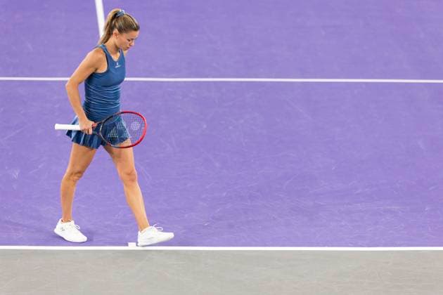 TENNIS - WTA, Tennis Damen Upper Austria Ladies Linz LINZ,AUSTRIA,30.JAN.24 - TENNIS - WTA Tour, Upper Austria Ladies Linz. Image shows Camila Giorgi (ITA).  GEPAxpictures xGintarexKarpaviciute