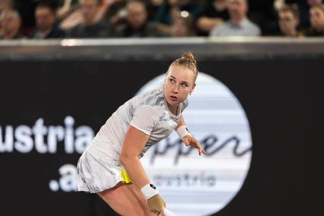 TENNIS - WTA, Tennis Damen Upper Austria Ladies Linz LINZ,AUSTRIA,30.JAN.24 - TENNIS - WTA Tour, Upper Austria Ladies Linz. Image shows Anna Blinkova (RUS).  GEPAxpictures xGintarexKarpaviciute