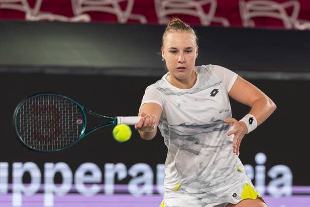 TENNIS - WTA, Tennis Damen Upper Austria Ladies Linz LINZ,AUSTRIA,30.JAN.24 - TENNIS - WTA Tour, Upper Austria Ladies Linz. Image shows Anna Blinkova (RUS).  GEPAxpictures xGintarexKarpaviciute