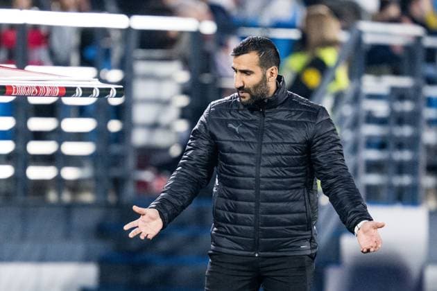240130 Head coach Mak Lind of Häcken reacts during the UEFA Women s Champions League football match between Real Madrid and Häcken on January 30, 2024 in Madrid. Photo: Mathias Bergeld BILDBYRAN kod MB MB0845 fotboll football soccer fotball champions league real madrid häcken dam bbeng women kvinner Copyright: MATHIASxBERGELD BB240130MB041