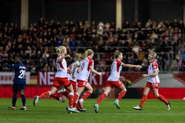 UEFA Women’s Champions League: FC Bayern München - Paris Saint-Germain; 30.01.2024 Jubel zum 1:0 durch Giulia Gwinn (FC Bayern München, 7) UEFA Women’s Champions League: FC Bayern München - Paris Saint-Germain, München, FC Bayern Campus am 30.01.2024 Copyright: xBEAUTIFULxSPORTS Wunderlx