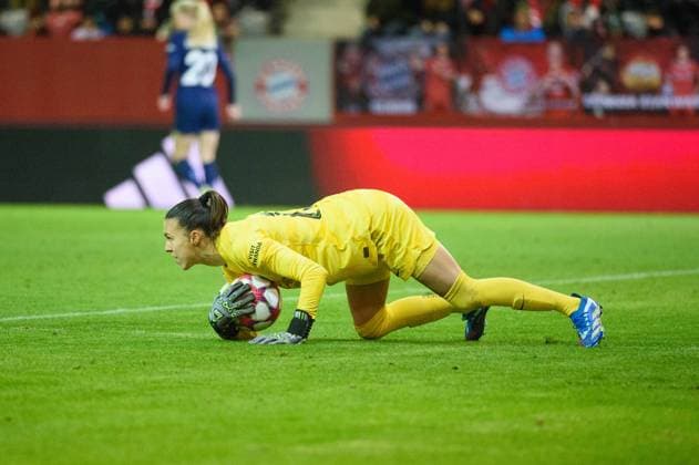 Munich, Germany, January 30th 2024: Goalkeeper Constance Picaud (16 Paris Saint Germain) during the UEFA Womens Champions League group stage match between FC Bayern Munich and Paris Saint Germain at FC Bayern Campus in Munich, Germany. (Sven Beyrich SPP) Copyright: xSvenxBeyrich SPPx spp-en-SvBe-20240130-D4S_4320