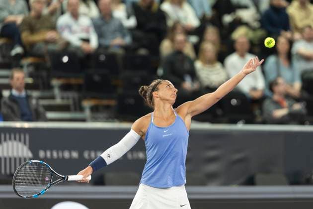 TENNIS - WTA, Tennis Damen Upper Austria Ladies Linz LINZ,AUSTRIA,31.JAN.24 - TENNIS - WTA Tour, Upper Austria Ladies Linz, female conference. Image shows Sara Errani (ITA).  GEPAxpictures xGintarexKarpaviciute