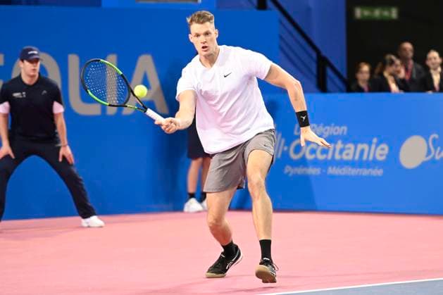 MONTPELLIER, FRANCE - JANUARY 31 : Constantin FRANTZEN (GER) and Hendrik JEBENS (GER) during the doubles 1st round of the ATP, Tennis Herren 250 Open Sud de France tournament vs. Sadio DOUMBIA (FRA) et Fabien REBOUL (FRA) in Montpellier, France on January 31st, 2024. TENNIS : Open Sud de France ATP 250 - 31 01 2024 ValentinaClaret Panoramic 