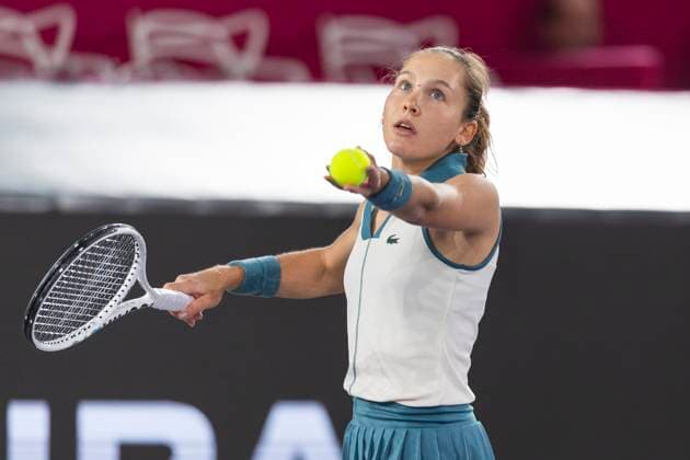TENNIS - WTA, Tennis Damen Upper Austria Ladies Linz LINZ,AUSTRIA,31.JAN.24 - TENNIS - WTA Tour, Upper Austria Ladies Linz. Image shows Erika Andreeva (RUS).  GEPAxpictures xGintarexKarpaviciute