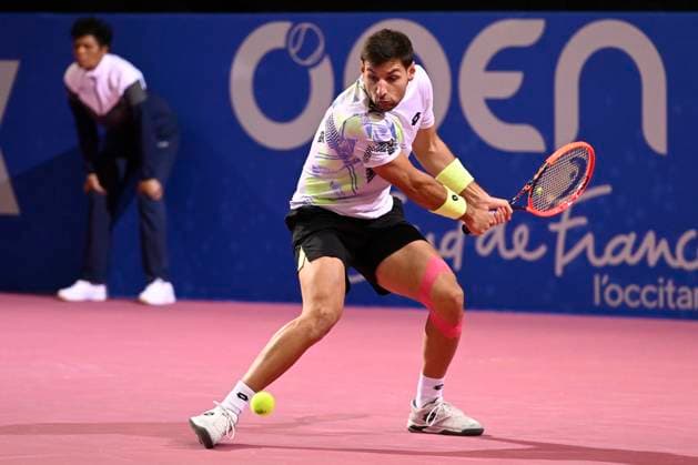 MONTPELLIER, FRANCE - JANUARY 31 : Bernabe ZAPATA MIRALLES (ESP) during the 1st round of the ATP, Tennis Herren 250 Open Sud de France tournament vs. Constant LESTIENNE (FRA) in Montpellier, France on January 31st, 2024. TENNIS : Open Sud de France ATP 250 - 31 01 2024 ValentinaClaret Panoramic 