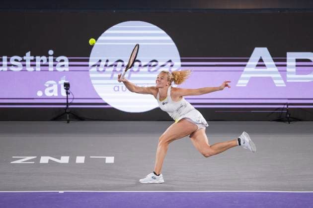 TENNIS - WTA, Tennis Damen Upper Austria Ladies Linz LINZ,AUSTRIA,31.JAN.24 - TENNIS - WTA Tour, Upper Austria Ladies Linz. Image shows Katerina Siniakova (CZE).  GEPAxpictures xGintarexKarpaviciute