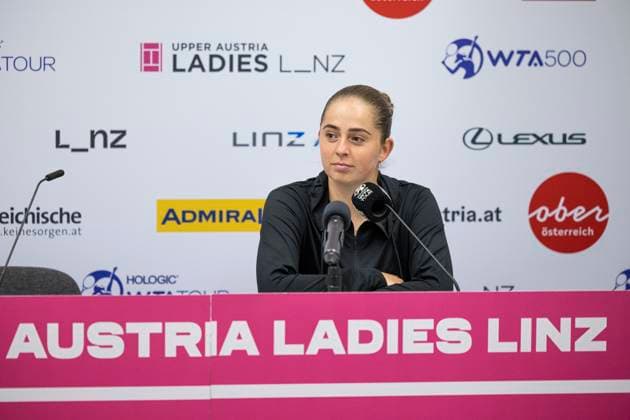 TENNIS - WTA, Tennis Damen Upper Austria Ladies Linz LINZ,AUSTRIA,31.JAN.24 - TENNIS - WTA Tour, Upper Austria Ladies Linz, press conference, PK, Pressekonferenz Image shows JeÄ¼ena Ostapenko (LAT).  GEPAxpictures xGintarexKarpaviciute