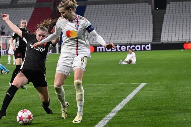 Ada Hegerberg (lyon) FOOTBALL: Olympique Lyonnais FÂŽminines vs SK Slavia Prague - Ligue des Champions FÂŽminine - 31 01 2024 FredericChambert Panoramic 