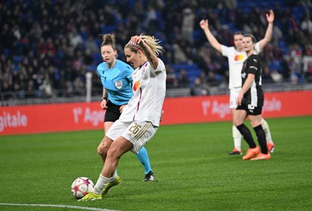 Lindsey Horan (lyon) FOOTBALL: Olympique Lyonnais FÂŽminines vs SK Slavia Prague - Ligue des Champions FÂŽminine - 31 01 2024 FredericChambert Panoramic 