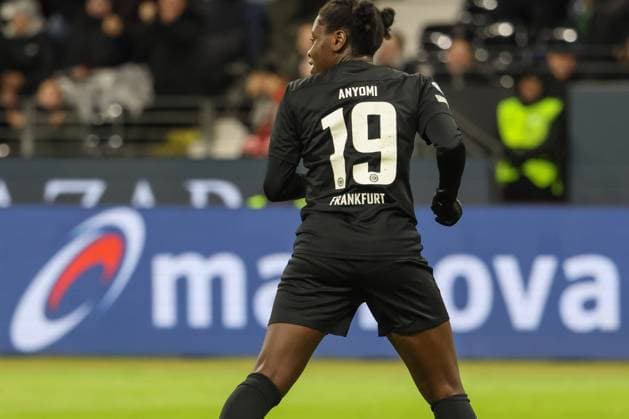 31.01.2024, xusrbx, Fussball Champions League Frauen, Eintracht Frankfurt Frauen - FC Rosengard emspor, Nicole Anyomi (Eintracht Frankfurt, 19), Aktion, Einzelbild, Freisteller, (DFL DFB REGULATIONS PROHIBIT ANY USE OF PHOTOGRAPHS as IMAGE SEQUENCES and or QUASI-VIDEO) Frankfurt am Main